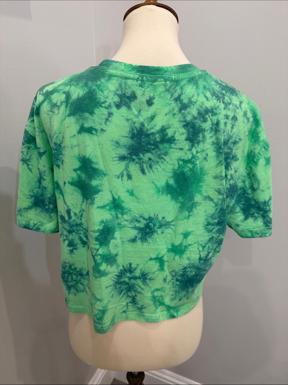 MTV Green Tie-Dye Crop Tee with Purple & Neon Green Logo - Picture 2 of 5